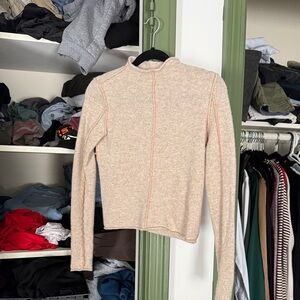 Free People Beige Cowl Neck Sweater